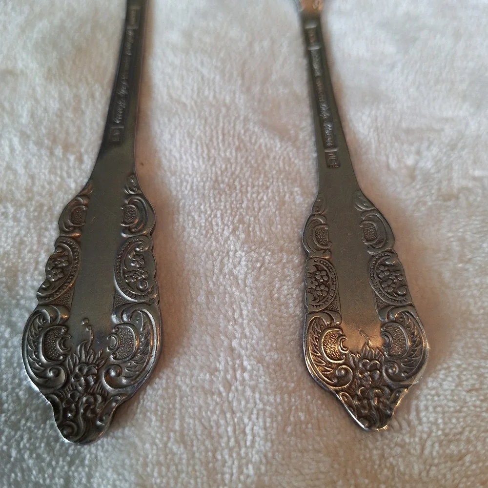 National Stainless Lady Theresa Set of 2 Spoons Made In Japan Replacements